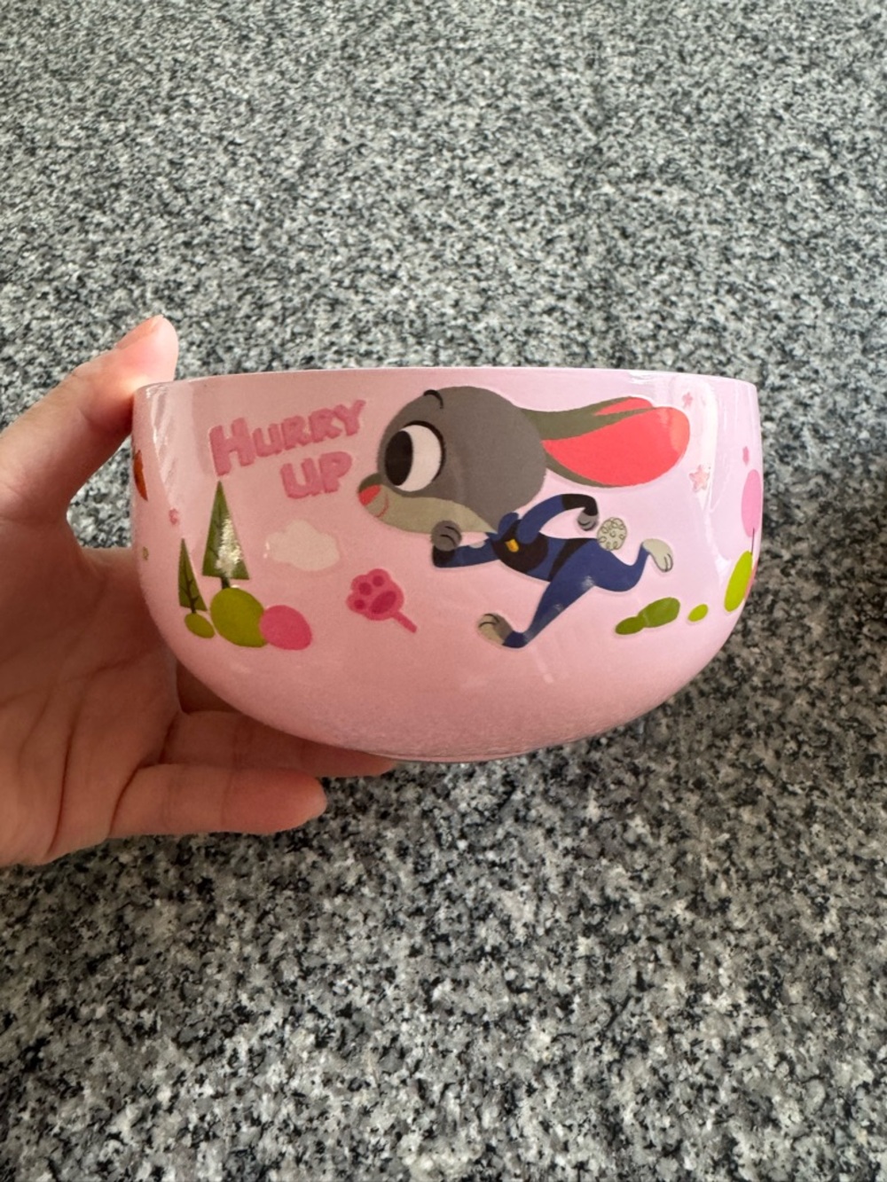 Pink 'Hurry Up' Bunny Kids Bowl